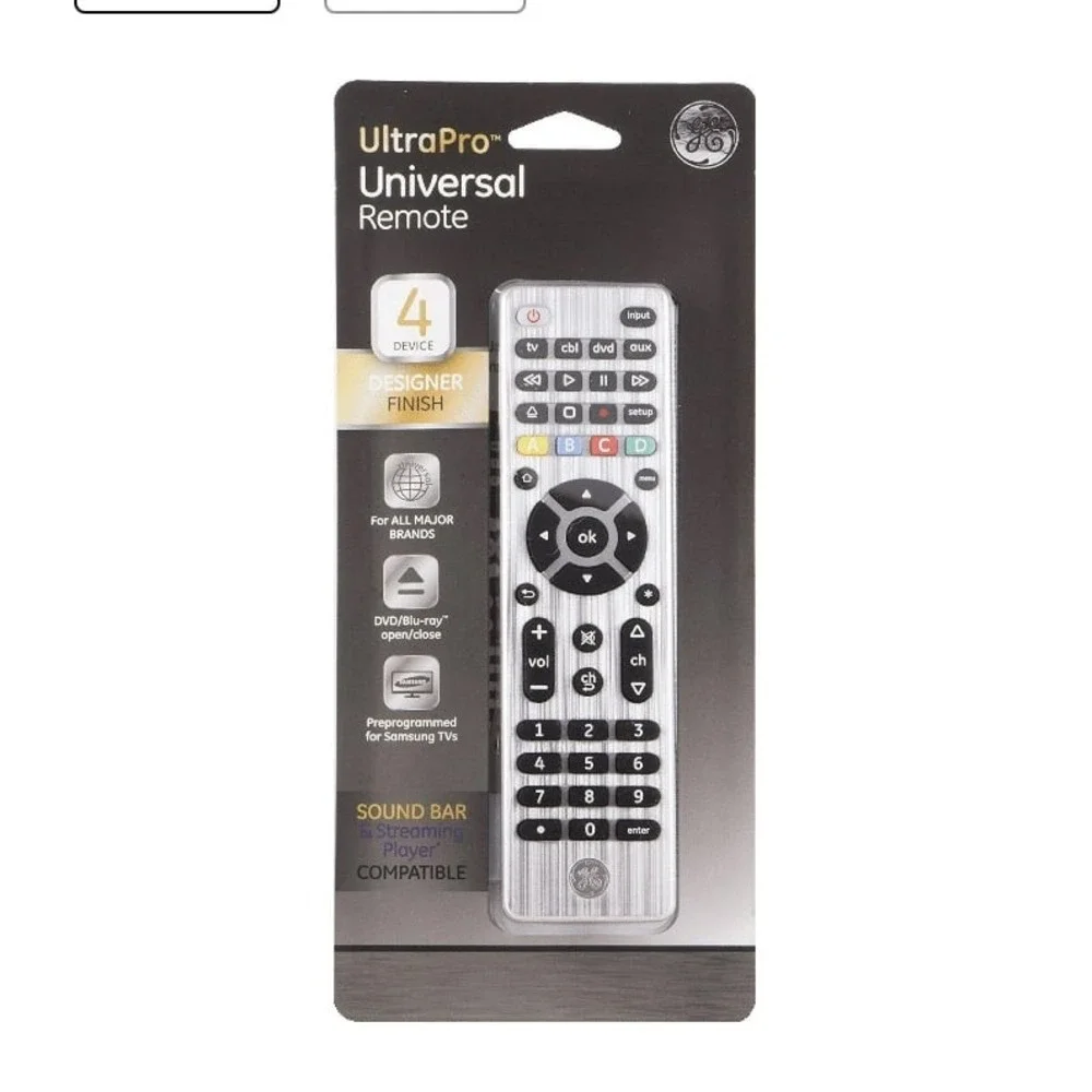 General Electric 33709 4 Device Universal Remote Control - Silver